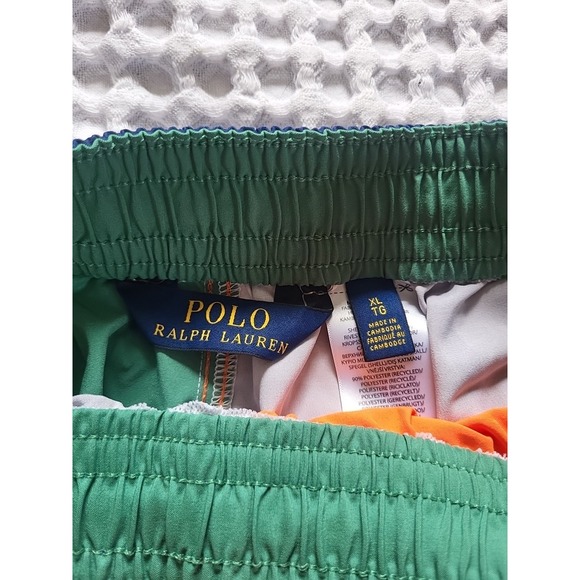 Polo Ralph Lauren Lined Board Shorts / Swim Trunks Men XL Camo Multi Orange READ - Picture 2 of 5